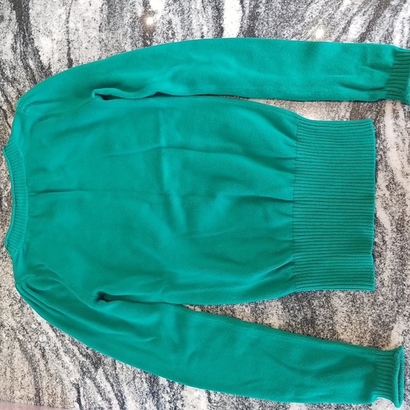 (S) DKNY Jeans Knitted Sweater Metallic Lettering Jewel Tone Logo Graphic - Picture 9 of 10